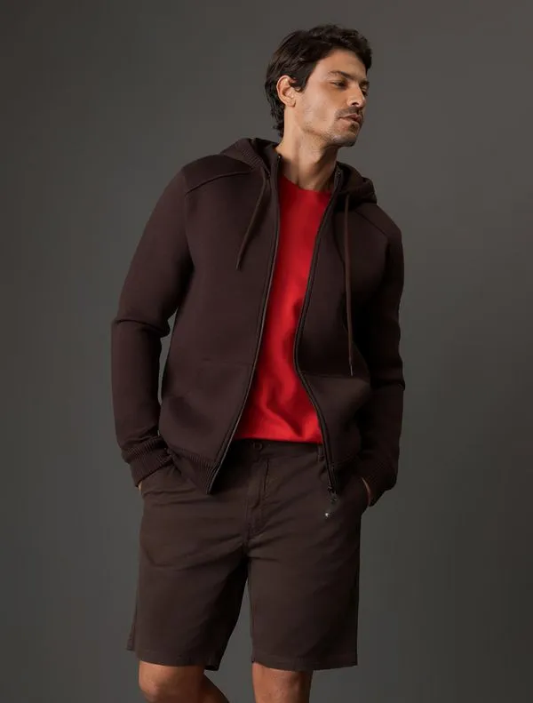 Casaco Masculino Dublado Com Capuz Calvin Klein Jeans - Marrom Casaco Masculino Dublado Com Capuz Calvin Klein Jeans Marrom p