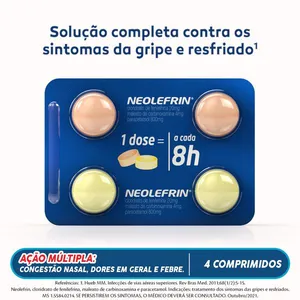 Neolefrin 400mg + 20mg + 4mg 4 Comprimidos