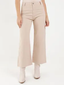 Calça Sarja Wide Leg Autentique Feminina Bege 38