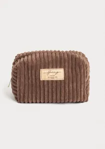 Necessaire Feminina Média Em Plush - Bege UNI