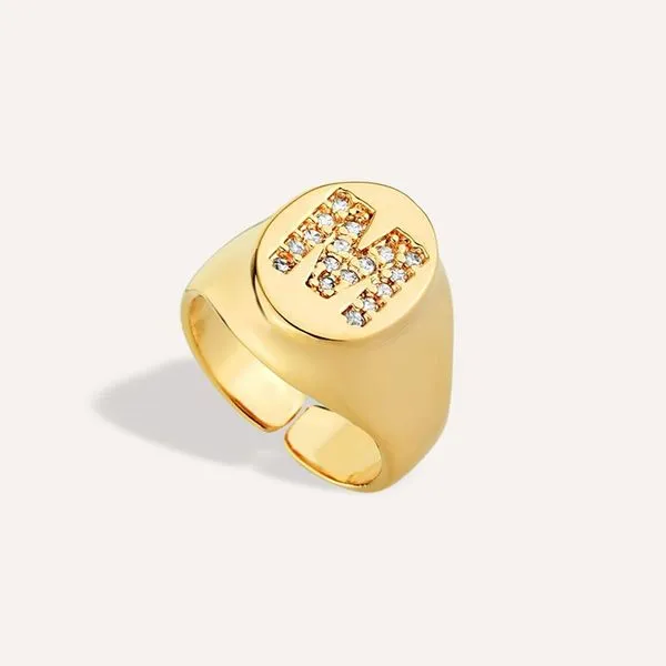 Anel Mindinho Letra Banho De Ouro 18k Letras O