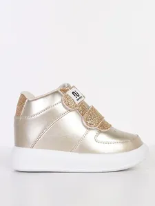 Tênis Casual Cano Alto Infantil Para Menina - DOURADO 26