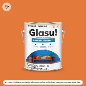 Tinta Acrílica Standard Semibrilho Glasu Suvinil 3,6L Brilho Prático Cenoura (MP)
