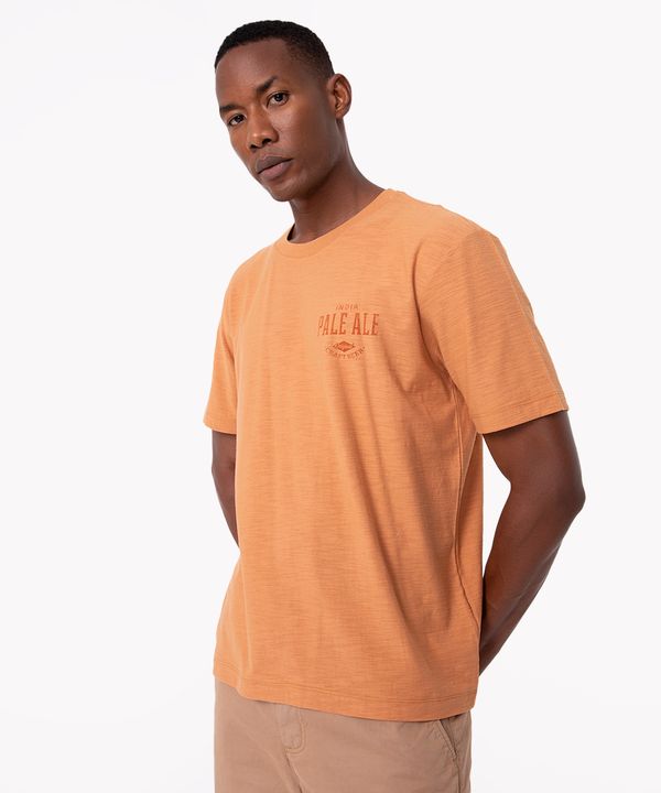 camiseta de algodão flamê índia manga curta laranja GG