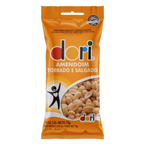 Amendoim Torrado e Salgado Dori 70g AMENDOIM DORI TORRADO E SALGADO 70G