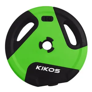 Anilha 10kg Style Cement Ps para Treino de Força com Material Emborrachado Verde Kikos Anilha 10kg Style Cement Ps para Academia com Revestimento Emborrachado Verde Kikos