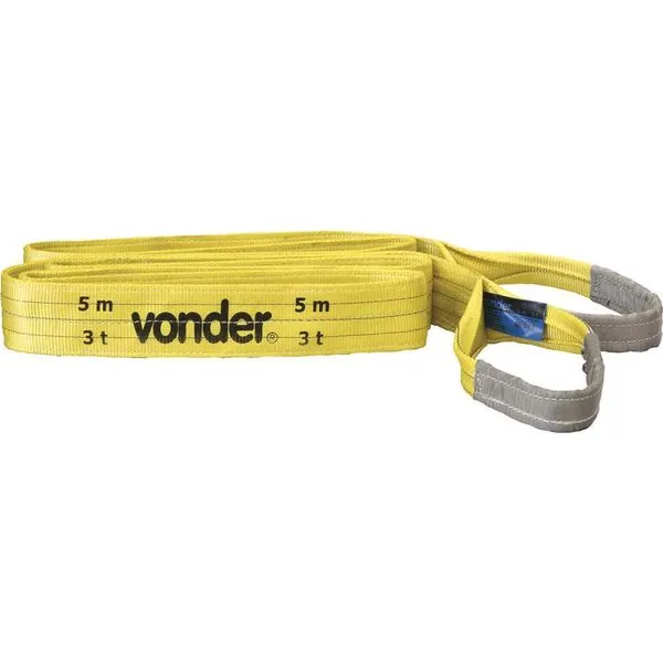 Cinta Poliéster Sling 5,0m 3,0t 7:1 CE 350 Amarela - VONDER