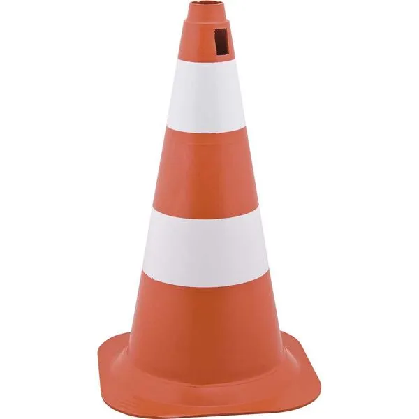 Cone de Sinalização com 50 cm Branco e Laranja em Polietileno - VONDER