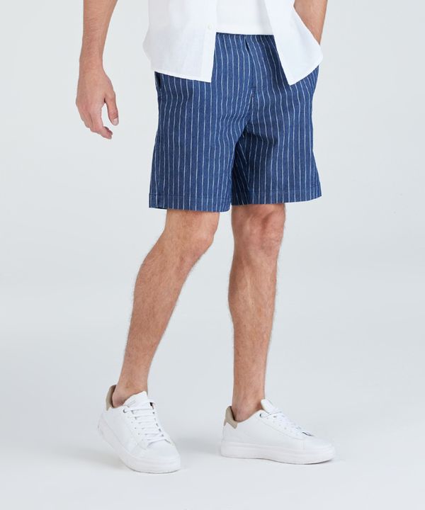 bermuda jogger masculina jeans listrada azul GG