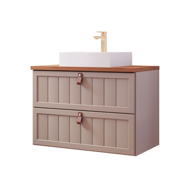 Armário de Banheiro Sense 80,3x45,1x66,5cm MDF Cappuccino/Freijó Mgm Móveis