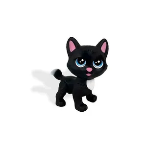 Mini Gata Na Casinha Pets da Barbie Preta 1199 - Pupee