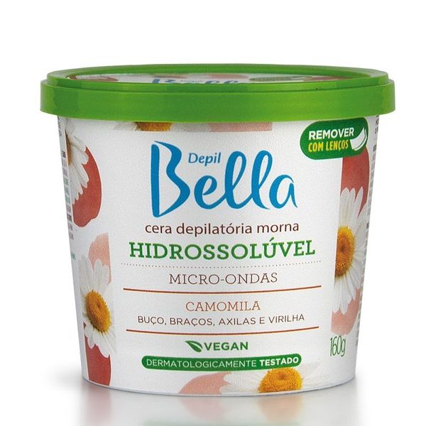 Cera Depil Bella Hidrossolúvel Para Microondas Camomila 160g