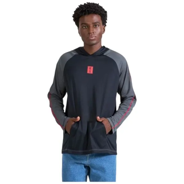 Camisa Masculina Flamengo Braziline Lacado Manga Longa Preto M (MP)