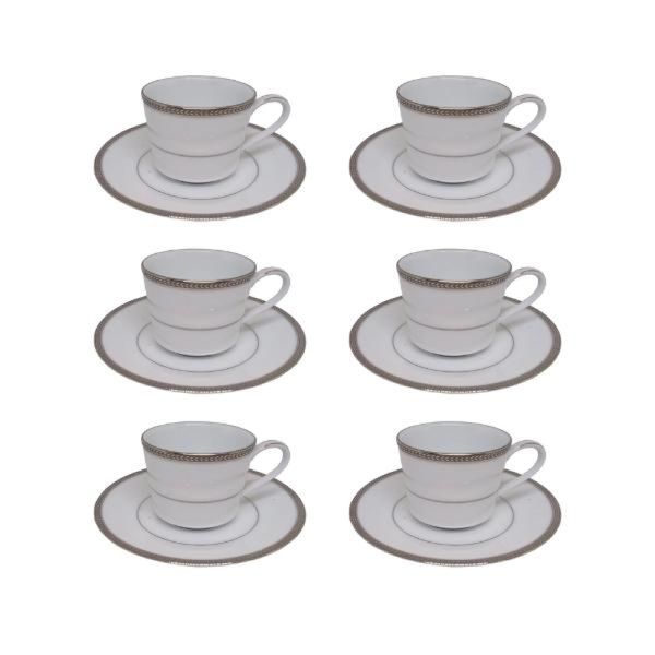 Jogo de xícaras café Noritake Toorak Platinum 6 peças