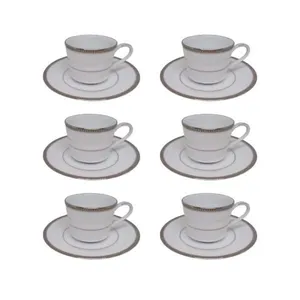 Jogo de xícaras café Noritake Toorak Platinum 6 peças