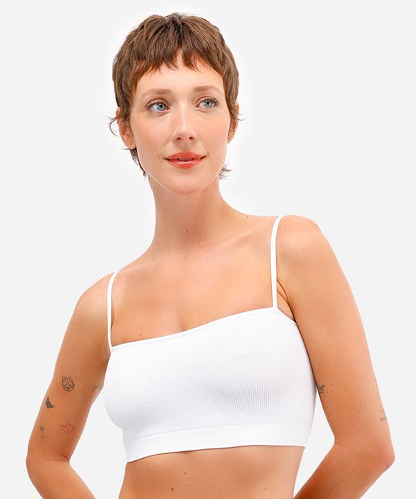 sutiã faixa de poliamida canelado trifil off white 46