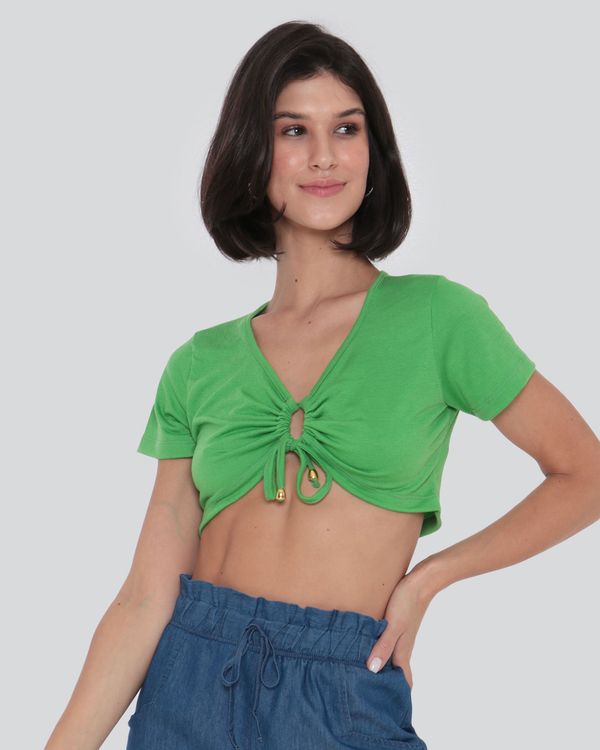 Blusa Feminina Cropped Amarração Verde M