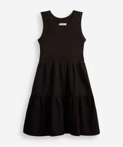vestido juvenil de algodão com recortes preto 12