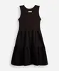 vestido juvenil de algodão com recortes preto 10