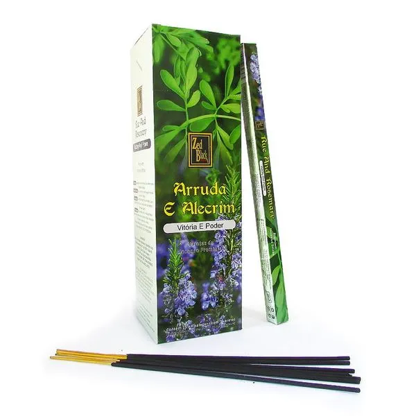 Incenso De Arruda E Alecrim Zed Black Caixa Com 25 Pacotes (MP)