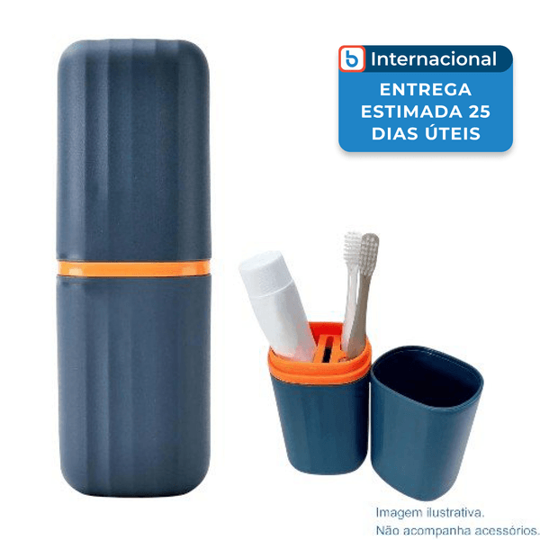 Porta Escova Rindojin Para Viagens Azul/Laranja A-MBI