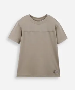 camiseta infantil malha piquet com recorte verde 10