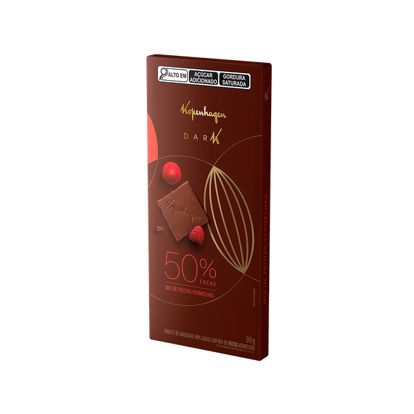 Tablete 50% Amargo Frutas Vermelhas 90G
