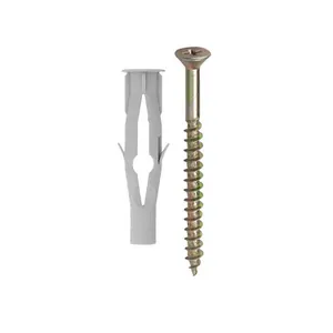 Parafuso phillips cabeça chata 4x50mm com bucha oca 06mm 4 unidades Bemfixa