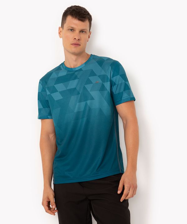 camiseta degradê geométrica esportiva azul M