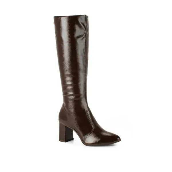 Bota Mississipi Cano Longo Feminina Salto Bloco Café 39