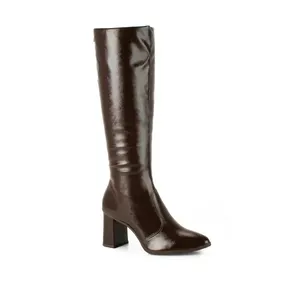 Bota Mississipi Cano Longo Feminina Salto Bloco Café 39