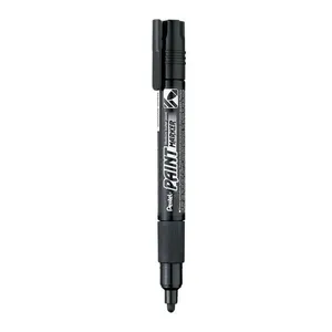 Marcador Permanente Pentel Paint Marker com Ponta Média 2-3MM Tinta à Base de Óleo Resistente à Água Preto Marcador Permanente Pentel Paint Marker Ponta Média 2-3MM Tinta de Secagem Rápida Preto