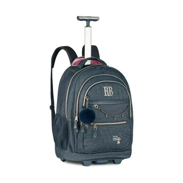 Mochila De Rodinhas Rebecca Bonbon 19" Jeans RB27023 (MP)