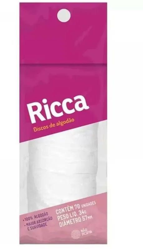 Discos de Algodão Ricca 70unidades