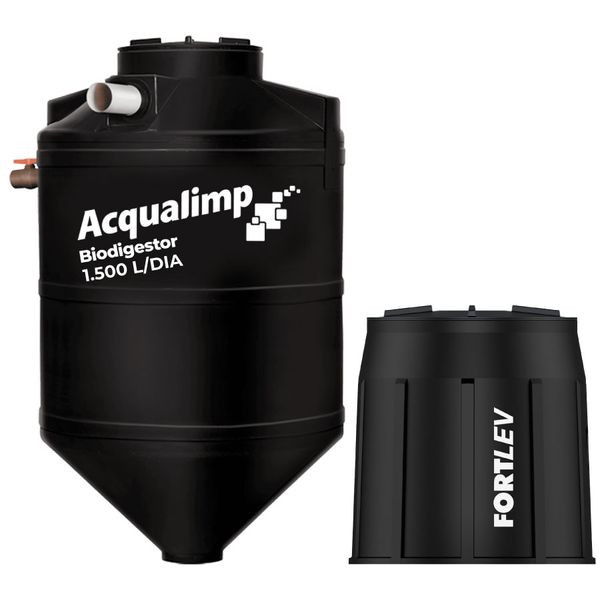 Kit Fossa Séptica Biodigestor 1.500L/dia Acqualimp e Leito de Secagem Fortlev