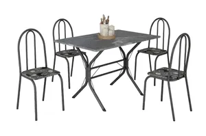 Conjunto de Mesa Ubatuba com 4 Cadeiras Paraopeba Martelado - Teixeira