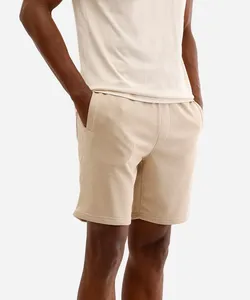 bermuda jogger masculina de moletom básica bege P