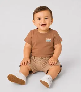 Conjunto Infantil Camiseta Com Bermuda Trick Nick Marrom P