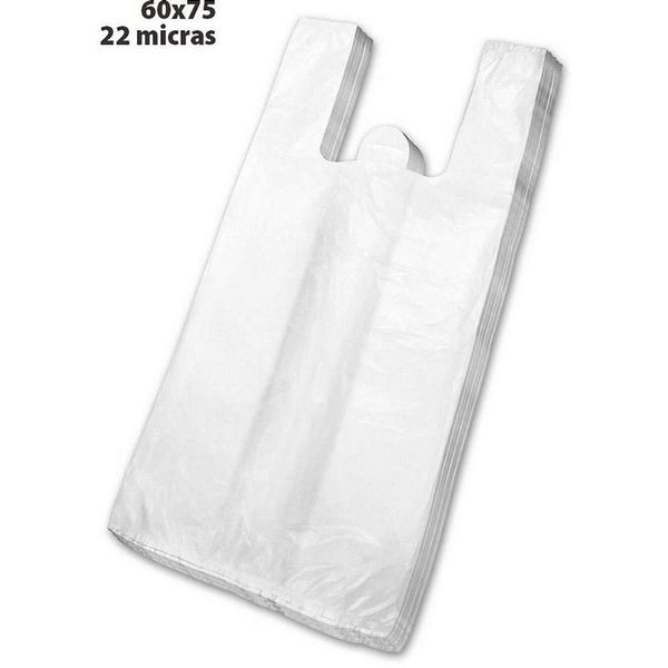 Sacola Plástica 60x75cm 22 Micras Pacote com 1000 Unidades Branco Altaplast Sacola Plástica 60x75cm 22 Micras 1000 Unidades Branco Altaplast