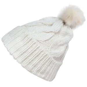 Touca Gorro Adulto Branca Pompom Tamanho único