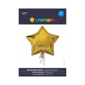Balão BR Festas Estrela Dourado BALAO BR FESTAS ESTRELA DOURADA