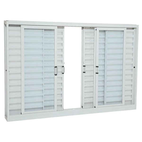 Janela Veneziana de Aço 6 Folhas 100x150x12cm Prátika Sasazaki Branca