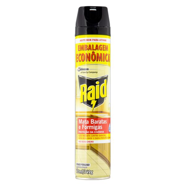 Inseticida Aerossol Raid Mata Baratas e Formigas 420ml Embalagem Econômica