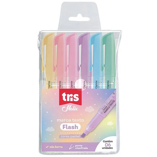 Marca Texto Tris Holic Dreamy Flash Pastel 6 Cores - 607283