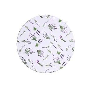 Sousplat Estampado Allegra 2 Peças Capa E Base Mdf 35cm Diâmetro 100% Poliéster - Lavanda