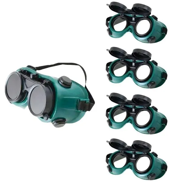 Kit 4 Óculos de Solda BSL3263 Dupla Lente Articulável com Filtro UV Verde Braslu Kit 4 Óculos de Solda BSL3263 Dupla Lente Articulável Verde Braslu