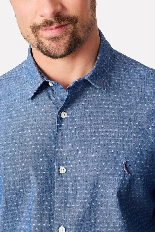 Camisa Ml Saulo Indigo - Ggg