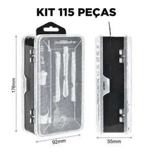 Kit de Ferramentas de Reparo 115 em 1 para Dispositivos Eletrônicos com Chaves de Precisão Draik Kit de Ferramentas de Reparo 115 em 1 com Bits de Precisão para Celulares e Notebooks Draik