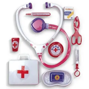 Kit Médico Infantil Nurse Set com 10 Peças para Brincadeiras Educativas Pica Pau Brinquedos Kit Médico Infantil Nurse Set com 10 Peças Pica Pau Brinquedos