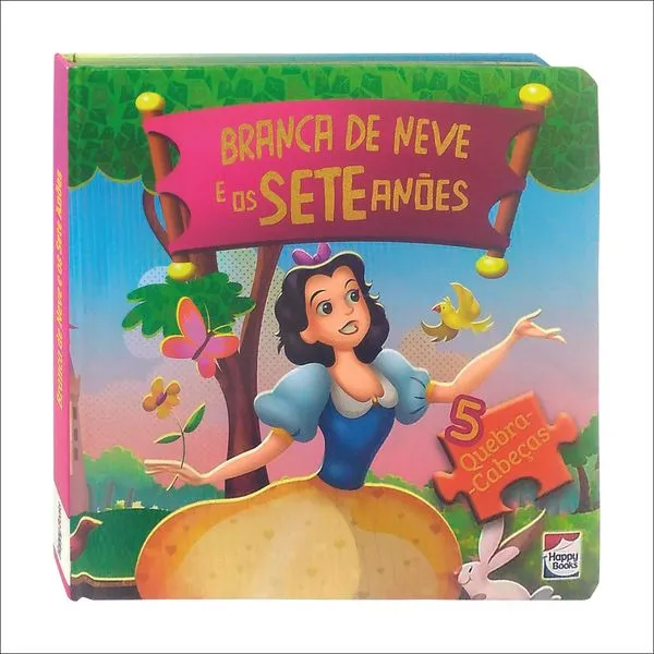 Livro - Clássicos em Quebra-Cabeças - Disney - Princesas - Branca de neve - Happy Books